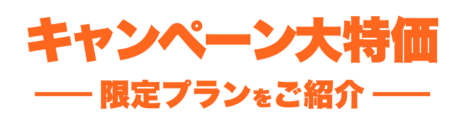地域最安値に挑戦！限定プランをご紹介